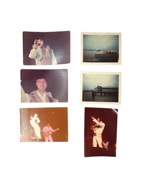 Elvis Presley 3.5 x 4.75 1970s Concert Photos Original Lot Of 6 Jet Snapshots